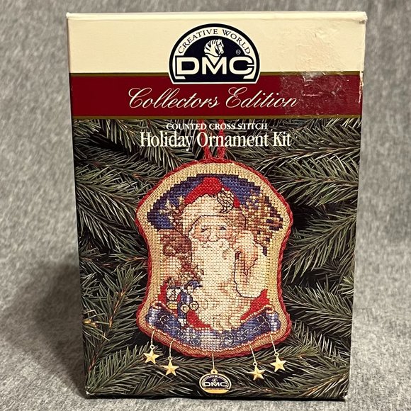 DMC Collectors Edition Counted Cross Stitch Santa Holiday Ornament Kit 2… - Picture 1 of 6